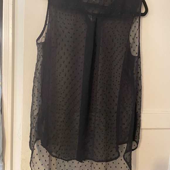 H&M Tops Womens Black Sleeveless Sheer Blouse Large Poshmark